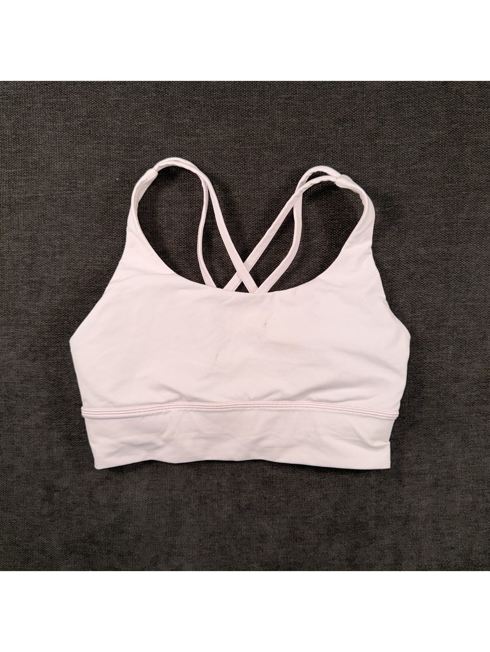 Lululemon Energy Longline Bra Size 6, Light Pink Strappy Sports Bra
